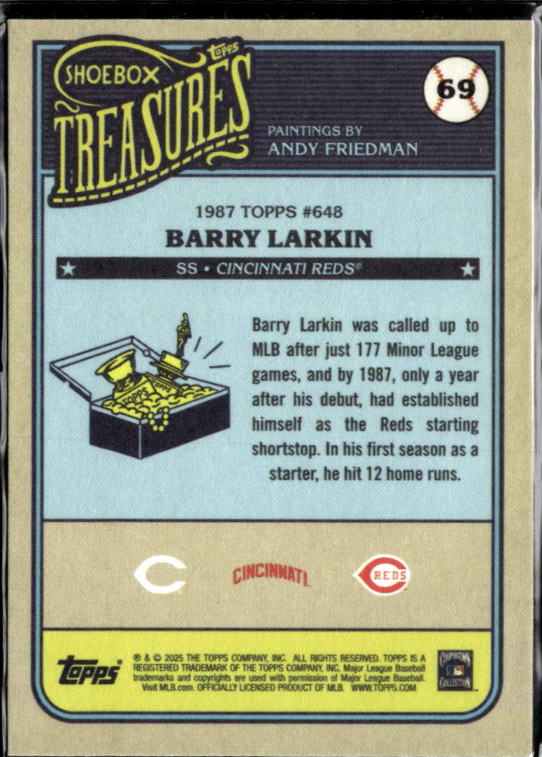 Barry Larkin 2025 Topps Shoebox Treasures Cincinnati Reds