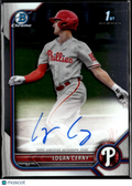 Logan Cerny 2022 Bowman Chrome 1st Auto Autograph Philadelphia Phillies