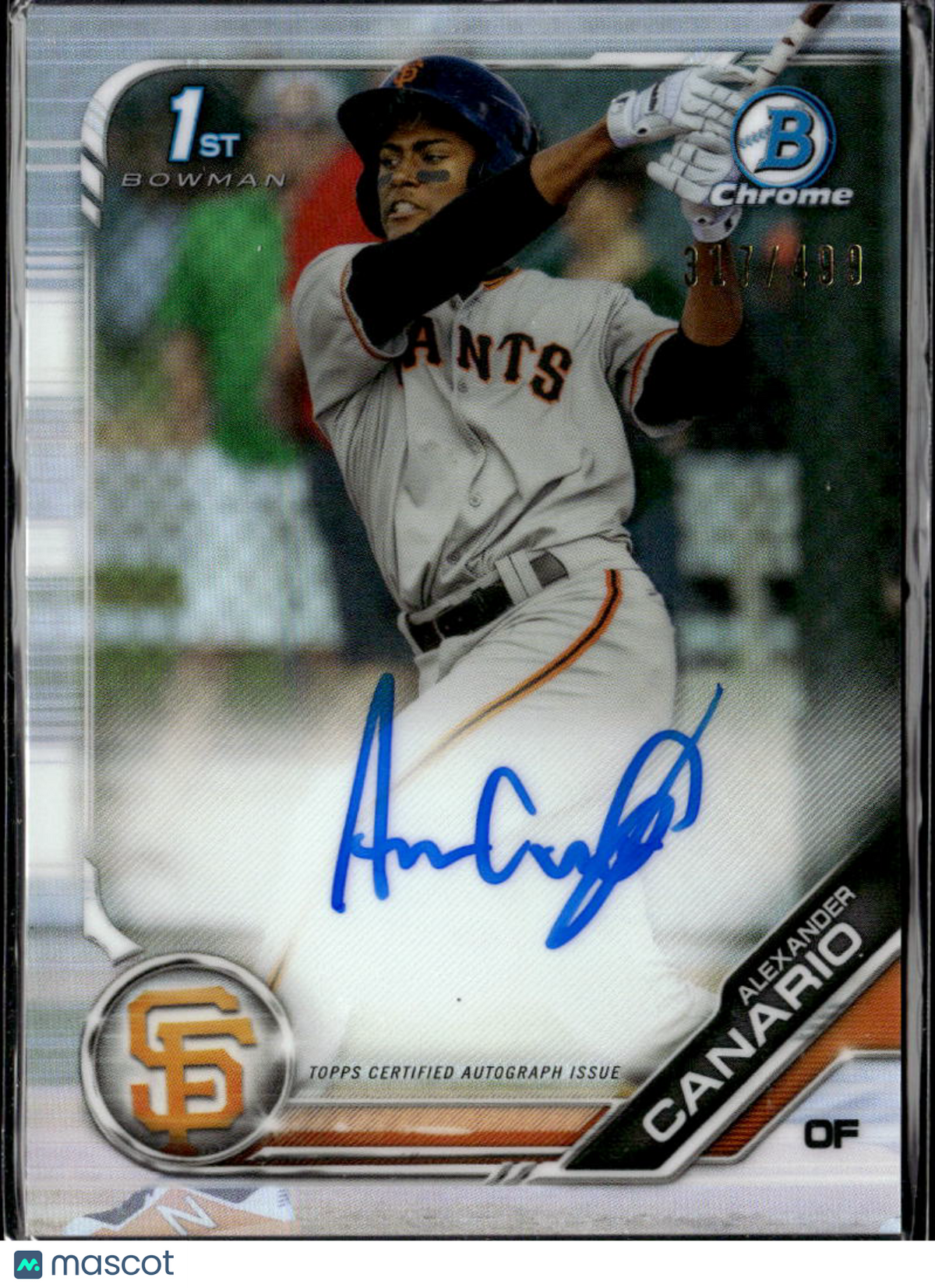 Alexander Canario 2019 1st Auto Autograph /499 San Francisco Giants