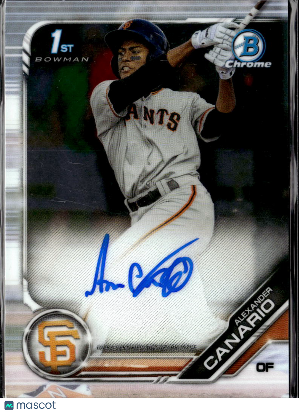 Alexander Canario 2019 Bowman Chrome 1st Auto Autograph San Francisco Giants