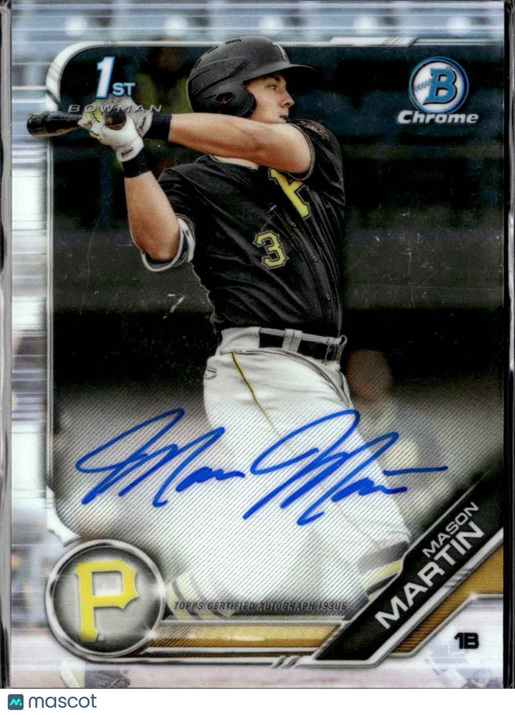 Mason Martin 2019 Bowman Chrome 1st Auto Autograph Pittsburgh Pirates