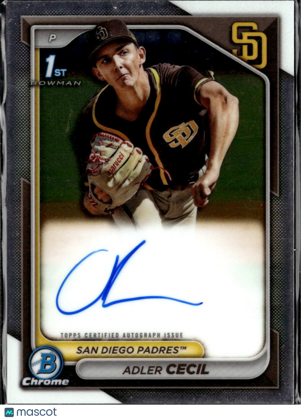 Adler Cecil 2024 Bowman Chrome 1st Auto Autograph San Diego Padres