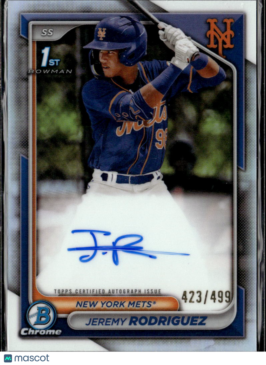Jeremy Rodriguez 2024 Bowman Chrome 1st Auto Autograph /499 New York Mets