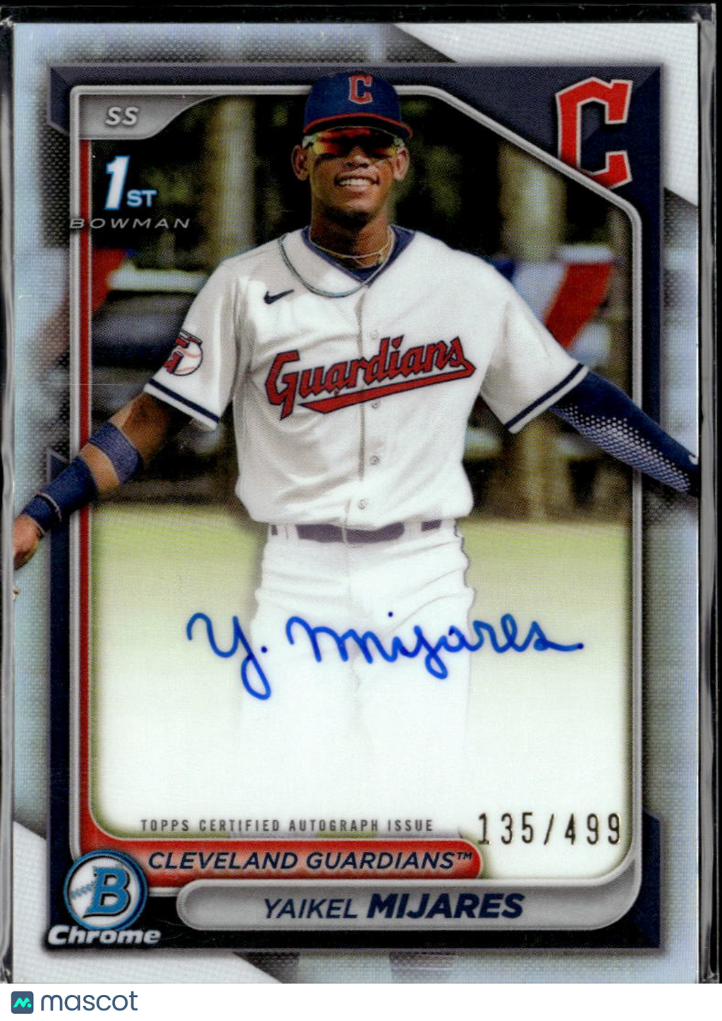 Yaikel Mijares 2024 Bowman Chrome 1st Auto Autograph /499 Cleveland Guardians