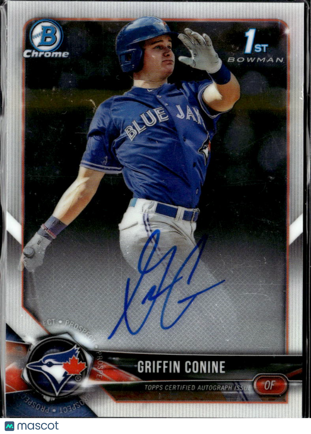 Griffin Conine 2018 Bowman Chrome 1st Auto Autograph Toronto Blue Jays