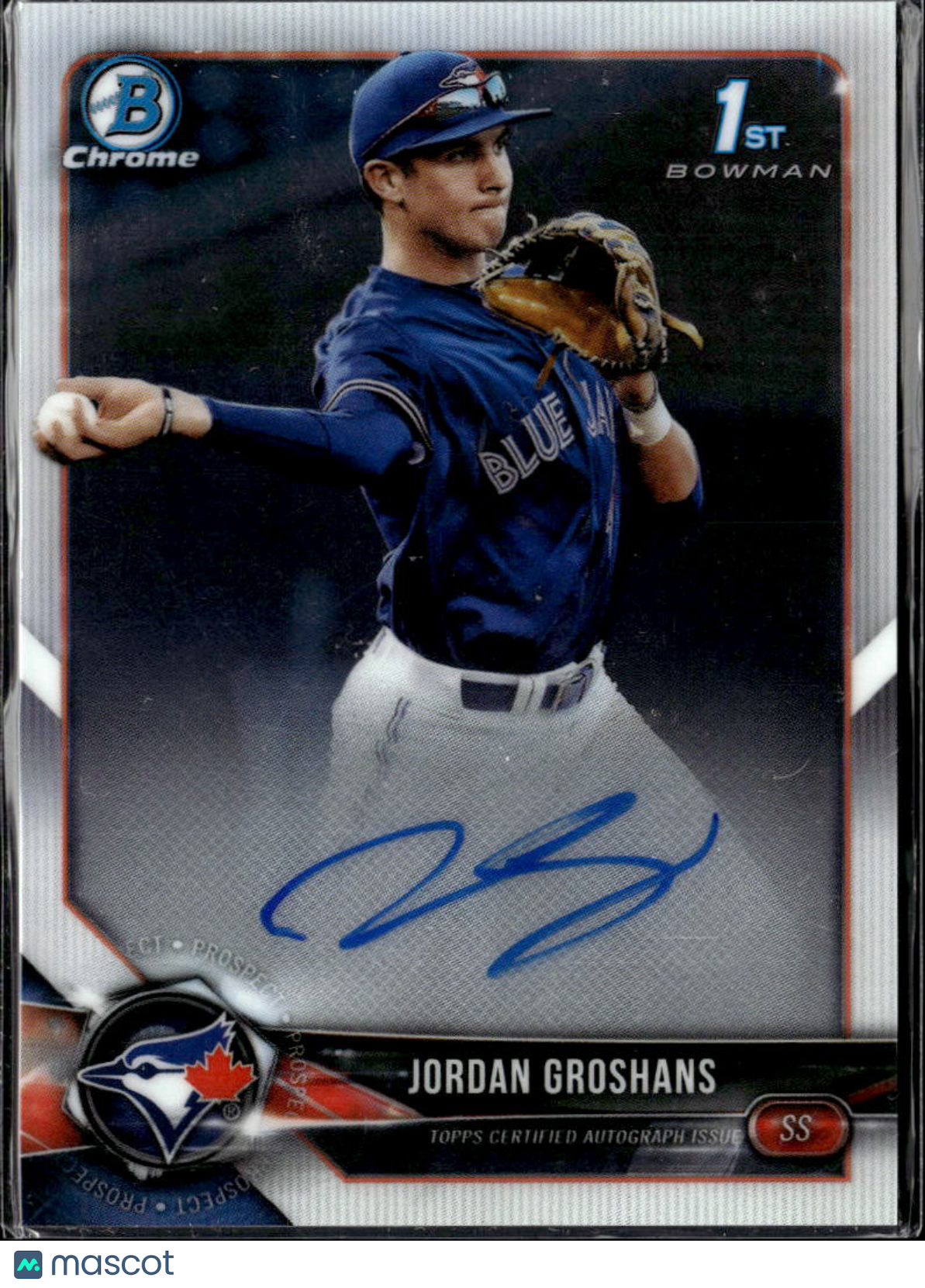 Jordan Groshans 2018 Bowman Chrome 1st Auto Autograph Toronto Blue Jays