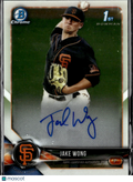 Jake Wong 2018 Bowman Chrome 1st Auto Autograph San Francisco Giants