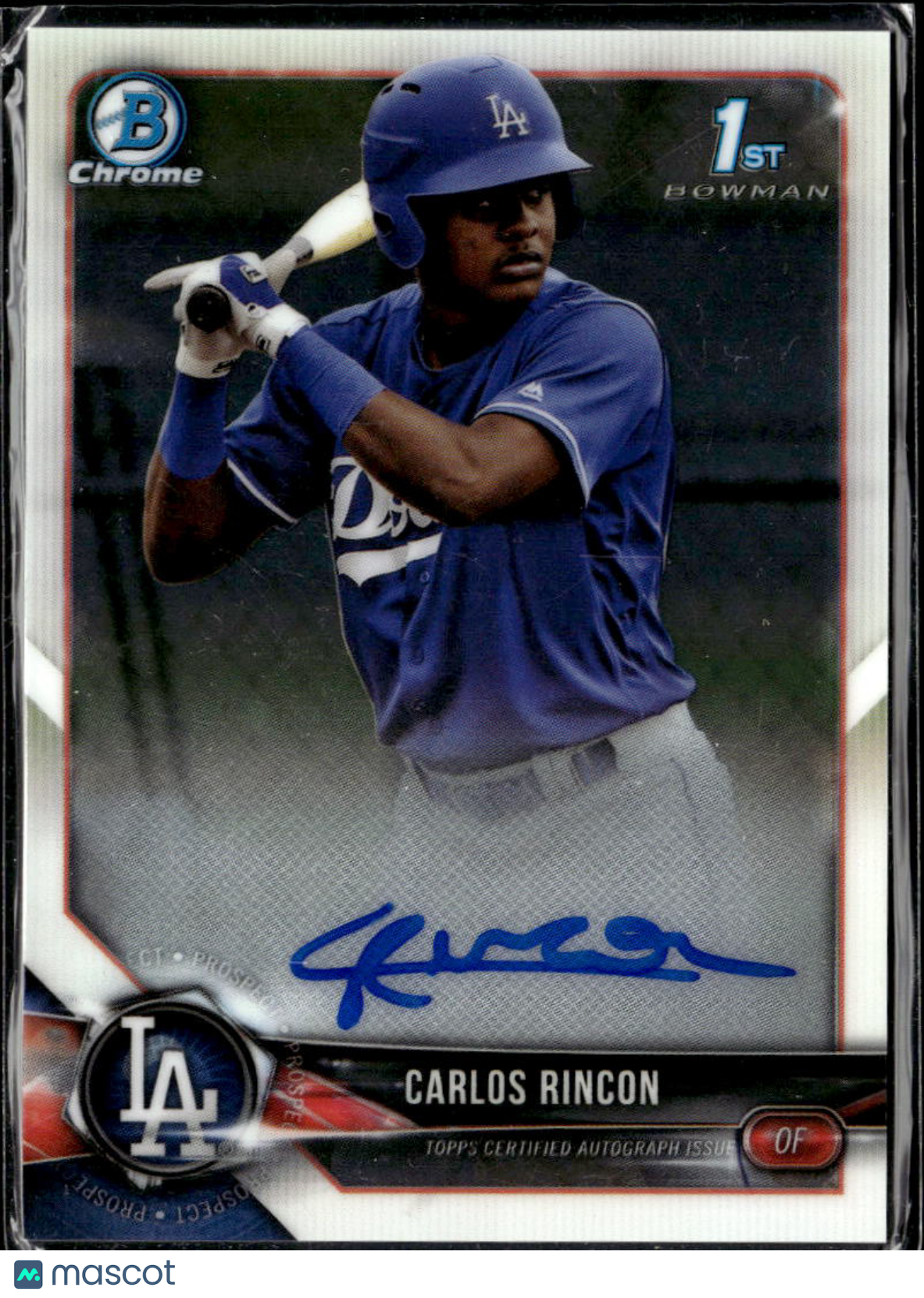 Carlos Rincon 2018 Bowman Chrome 1st Auto Autograph Los Angeles Dodgers