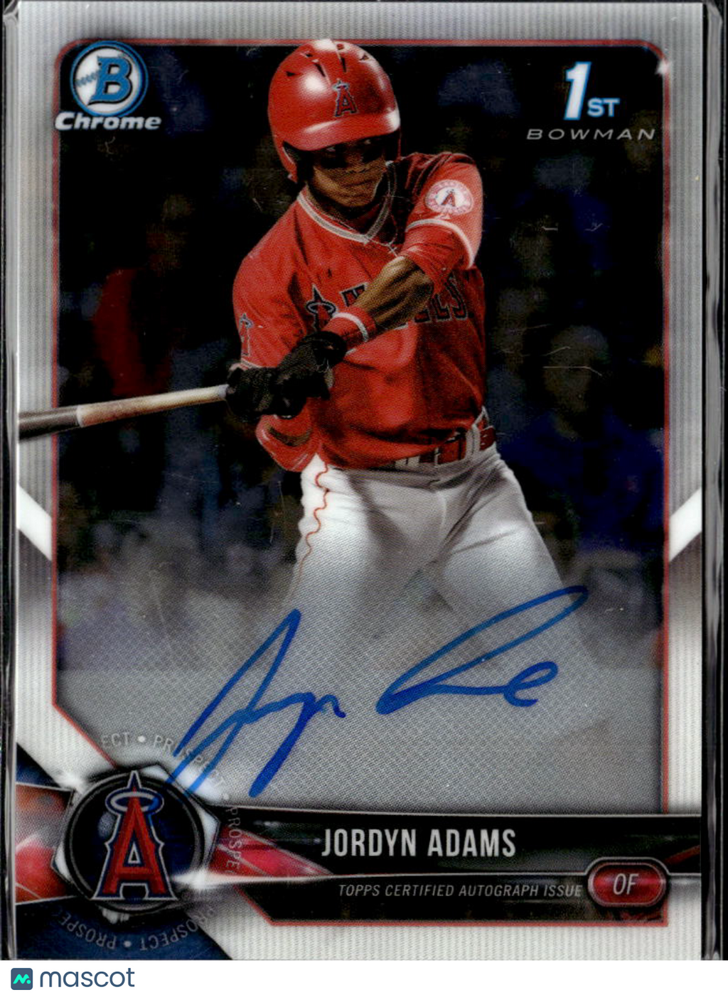 Jordyn Adams 2018 Bowman Chrome 1st Auto Autograph Los Angeles Angels