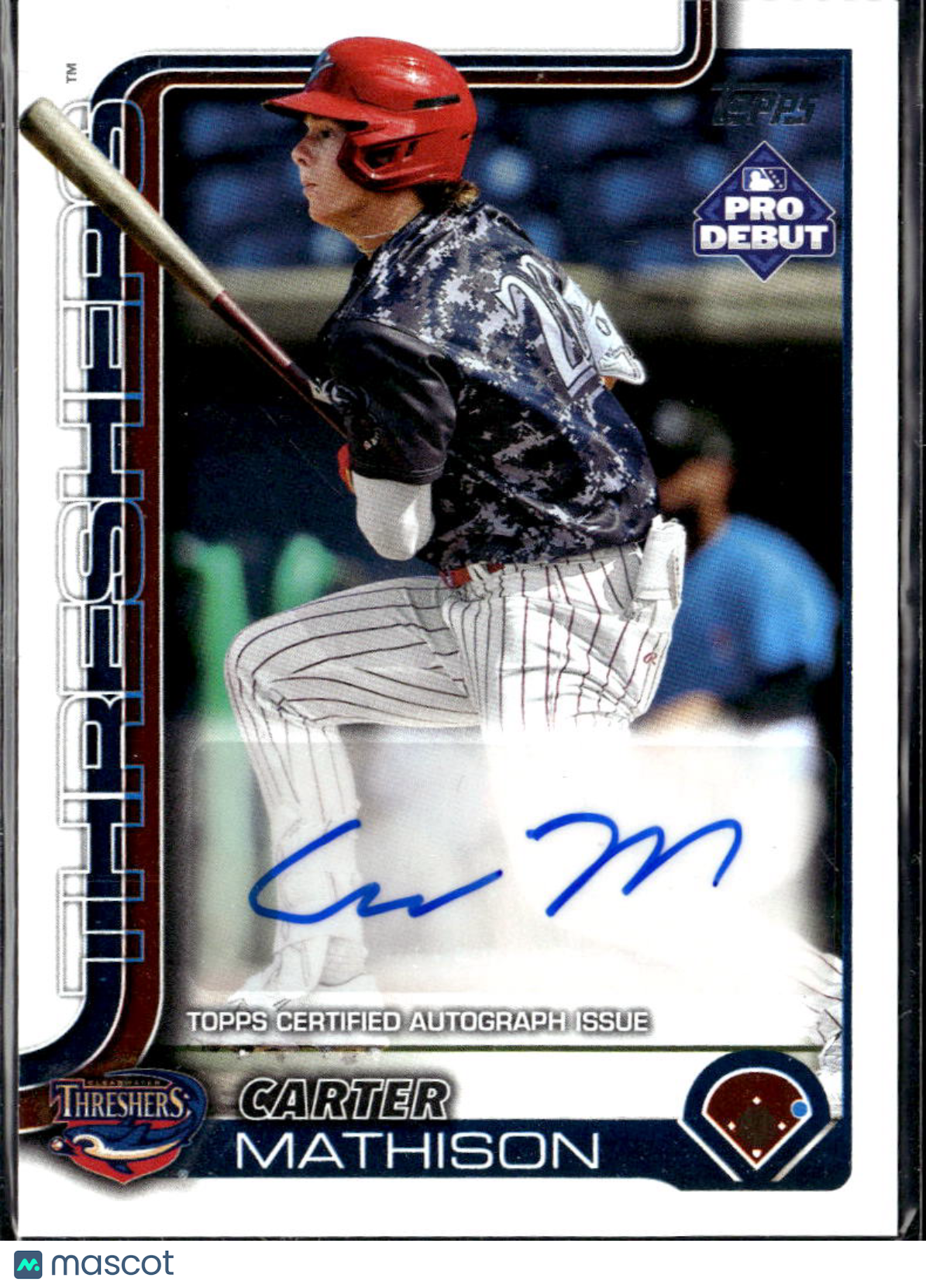Carter Mathison 2025 Topps Pro Debut Auto Clearwater Threshers