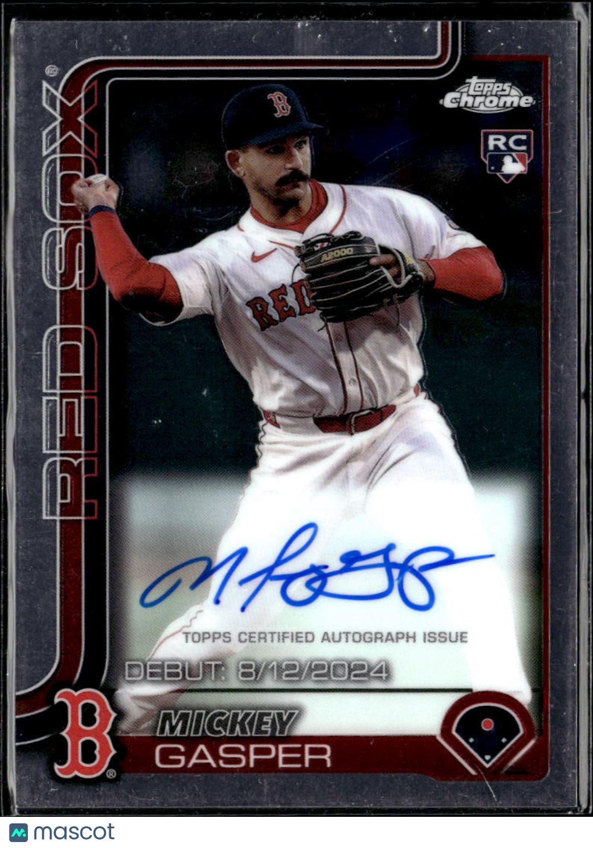 Mickey Gasper 2025 Topps Chrome Auto Autograph RC Boston Red Sox
