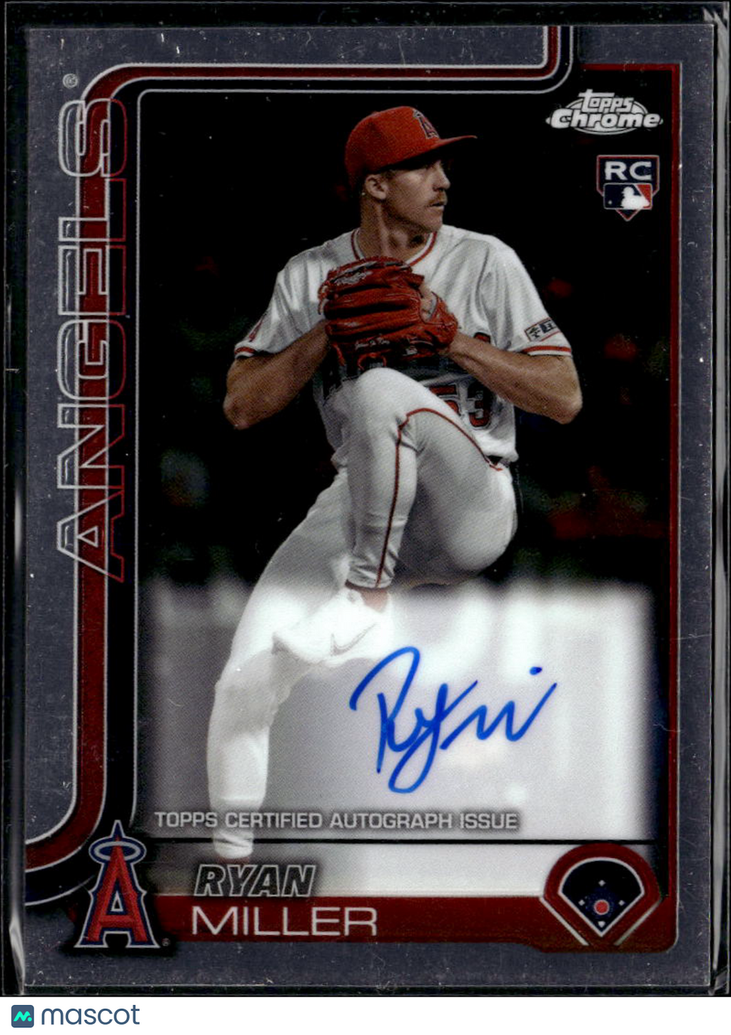 Ryan Miller 2025 Topps Chrome Auto Autograph RC Los Angeles Angels