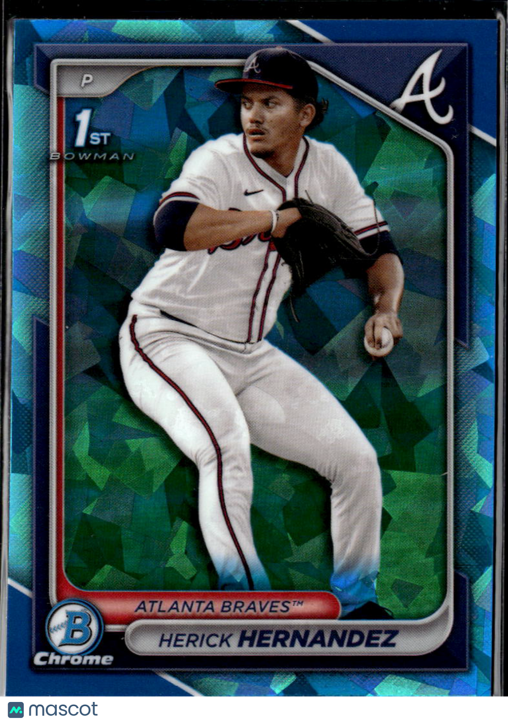 Herick Hernandez 2024 Bowman Chrome 1st Sapphire Atlanta Braves