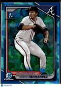 Herick Hernandez 2024 Bowman Chrome 1st Sapphire Atlanta Braves