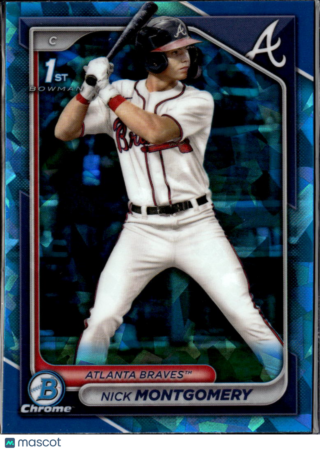 Nick Montgomery 2024 Bowman Chrome 1st Sapphire Atlanta Braves