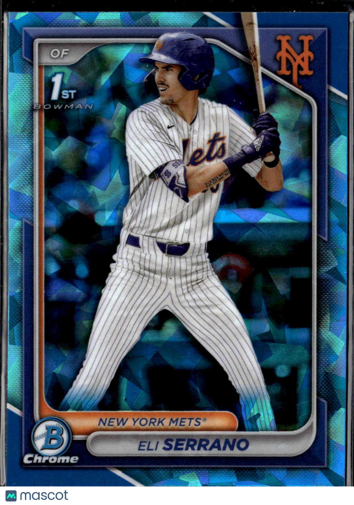 Eli Serrano 2024 Bowman Chrome 1st Sapphire New York Mets