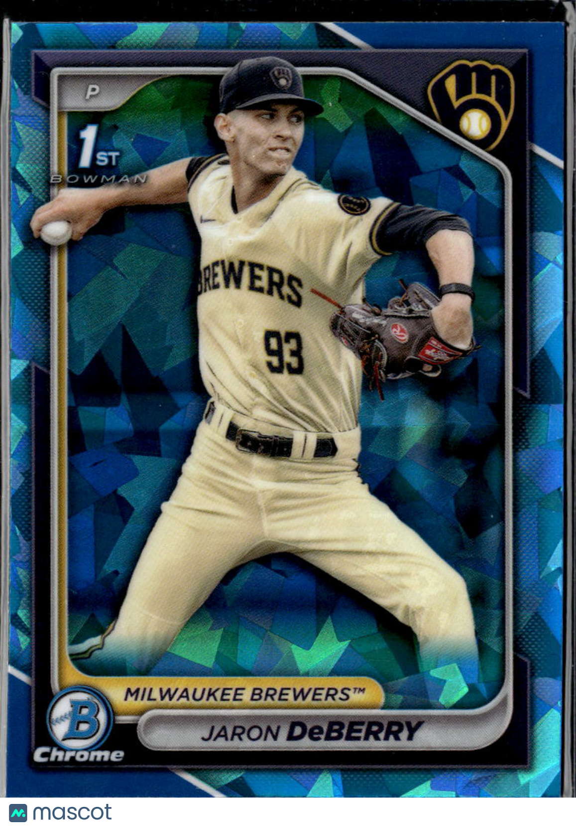 Jaron DeBerry 2024 Bowman Chrome 1st Bowman Sapphire Milwaukee Brewers