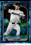 Aiden May 2024 Bowman Chrome 1st Sapphire Miami Marlins