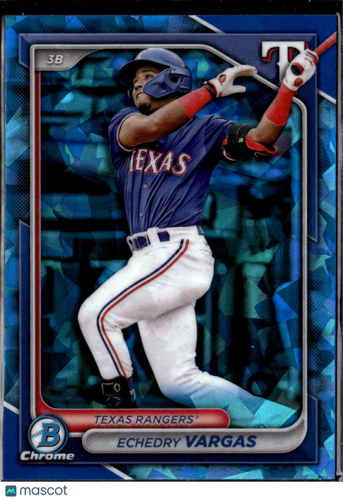 Echedry Vargas 2024 Bowman Chrome Blue Sapphire Refractor Texas Rangers