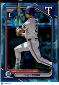 Casey Cook 2024 Bowman Chrome 1st Bowman Sapphire Texas Rangers