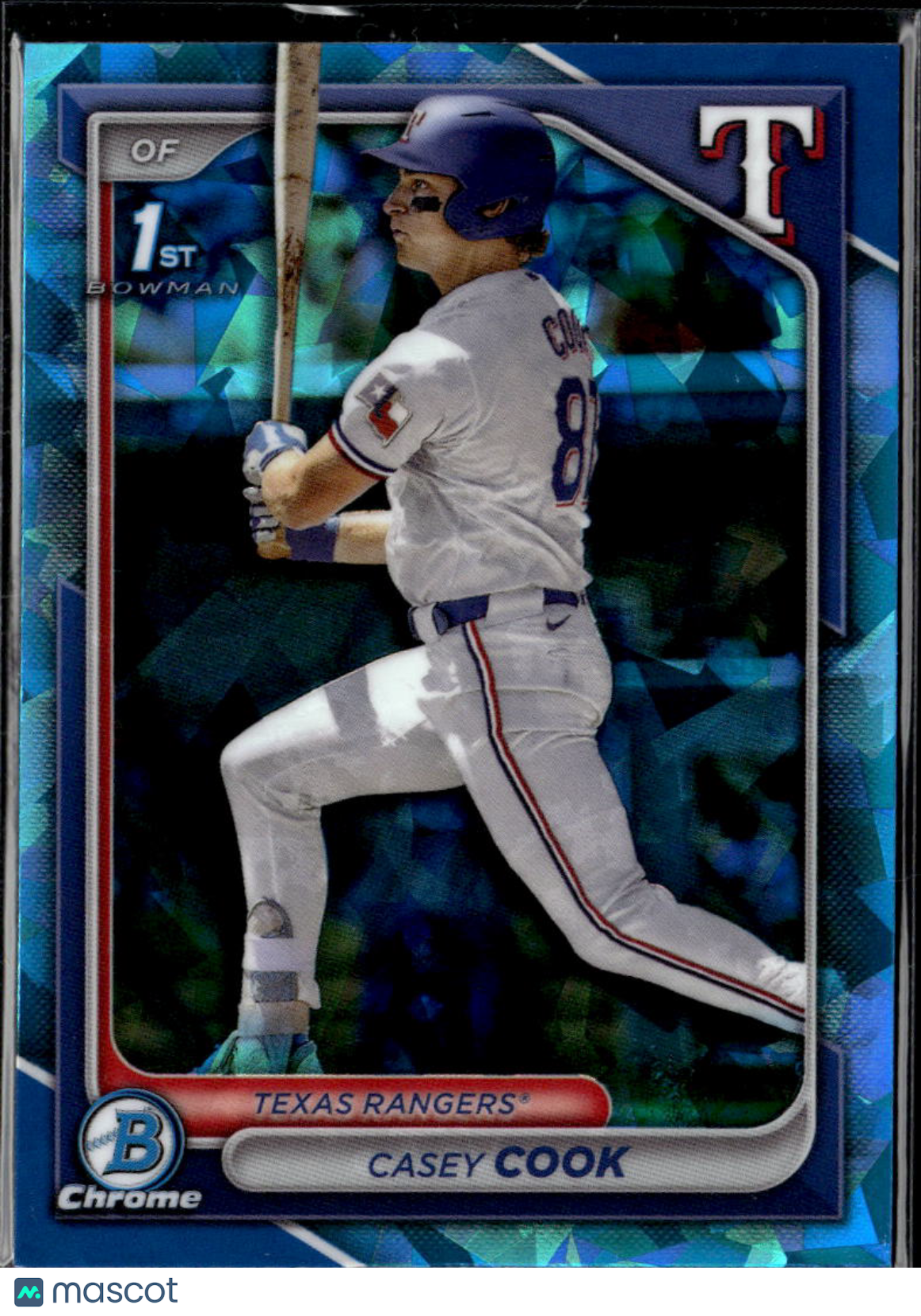 Casey Cook 2024 Bowman Chrome 1st Bowman Sapphire Texas Rangers