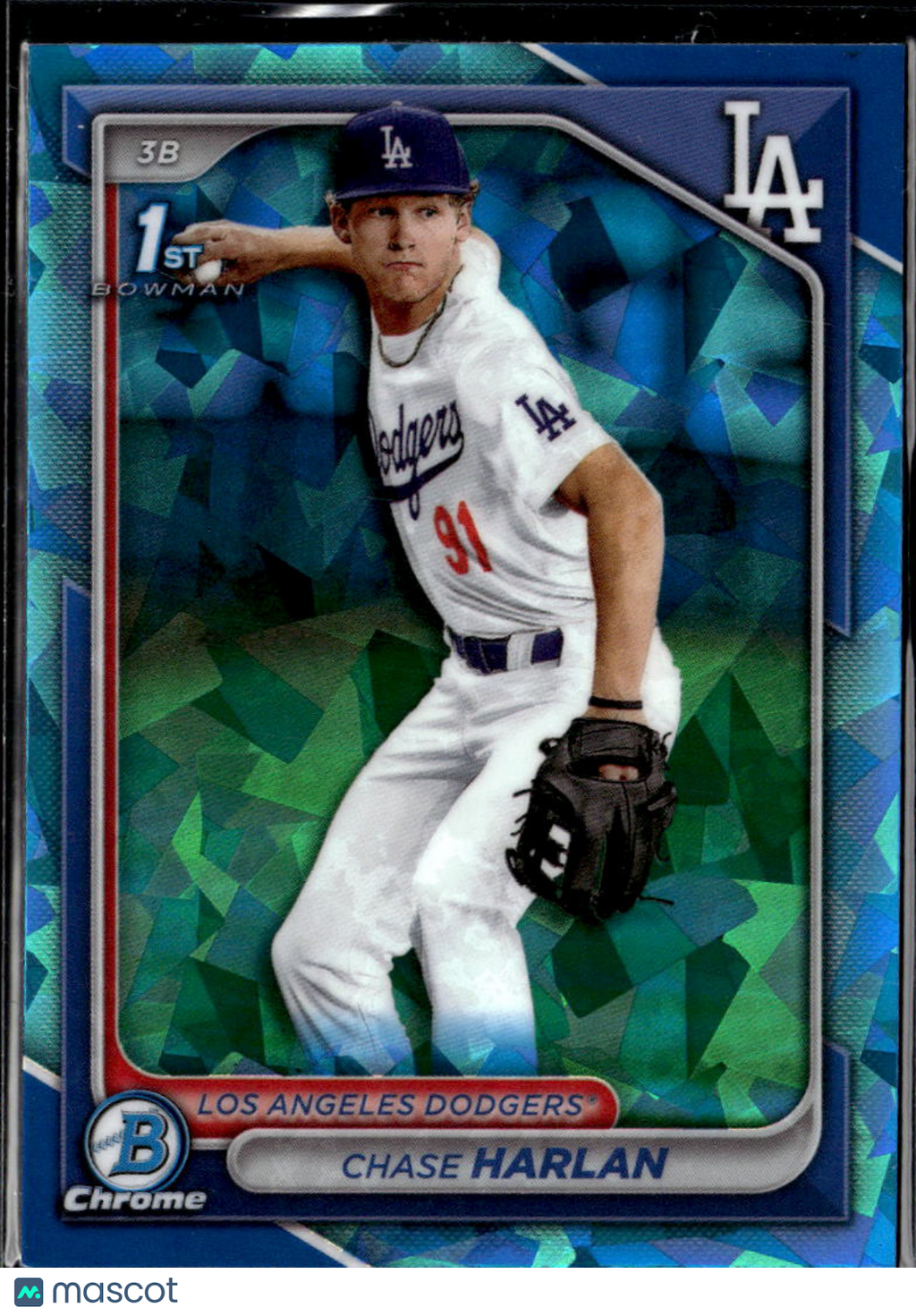 Chase Harlan 2024 Bowman Chrome 1st Sapphire Los Angeles Dodgers