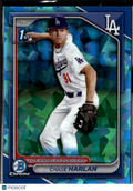 Chase Harlan 2024 Bowman Chrome 1st Sapphire Los Angeles Dodgers