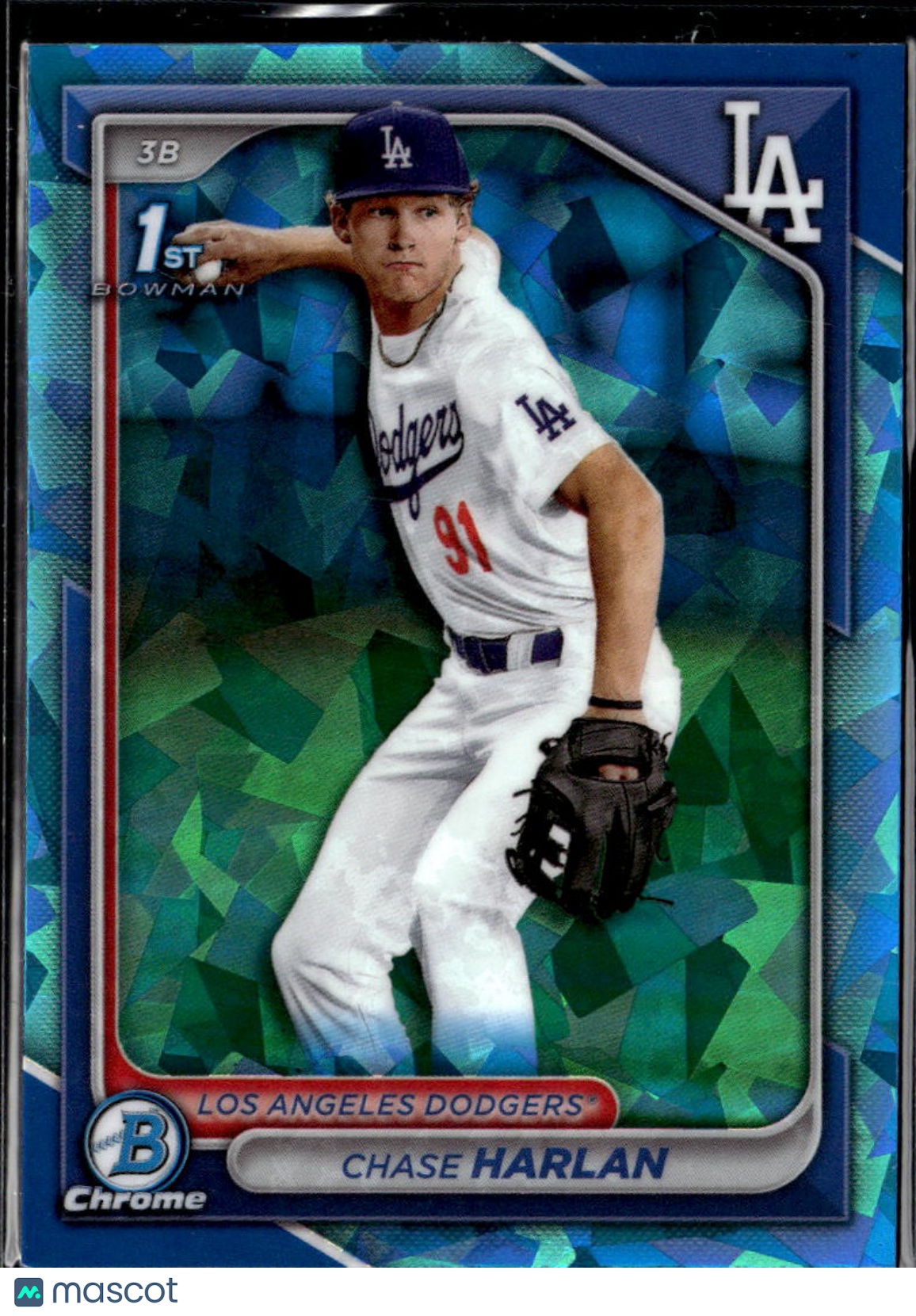Chase Harlan 2024 Bowman Chrome 1st Sapphire Los Angeles Dodgers