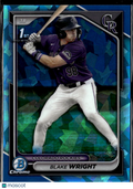 Blake Wright 2024 Bowman Chrome 1st Sapphire Colorado Rockies