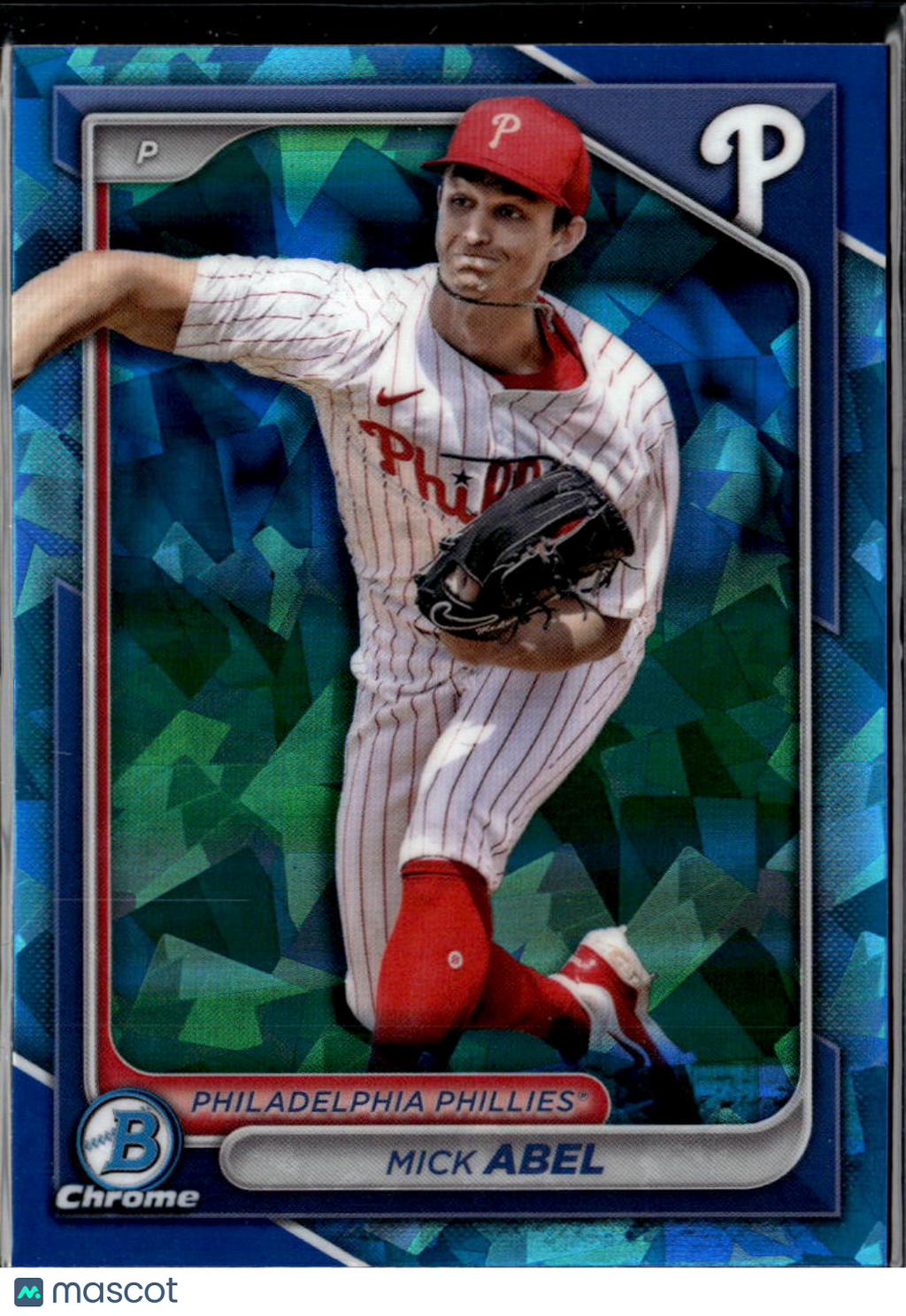 Mick Abel 2024 Bowman Chrome Blue Sapphire Refractor Philadelphia Phillies