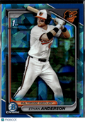 Ethan Anderson 2024 Bowman Chrome 1st Sapphire Baltimore Orioles