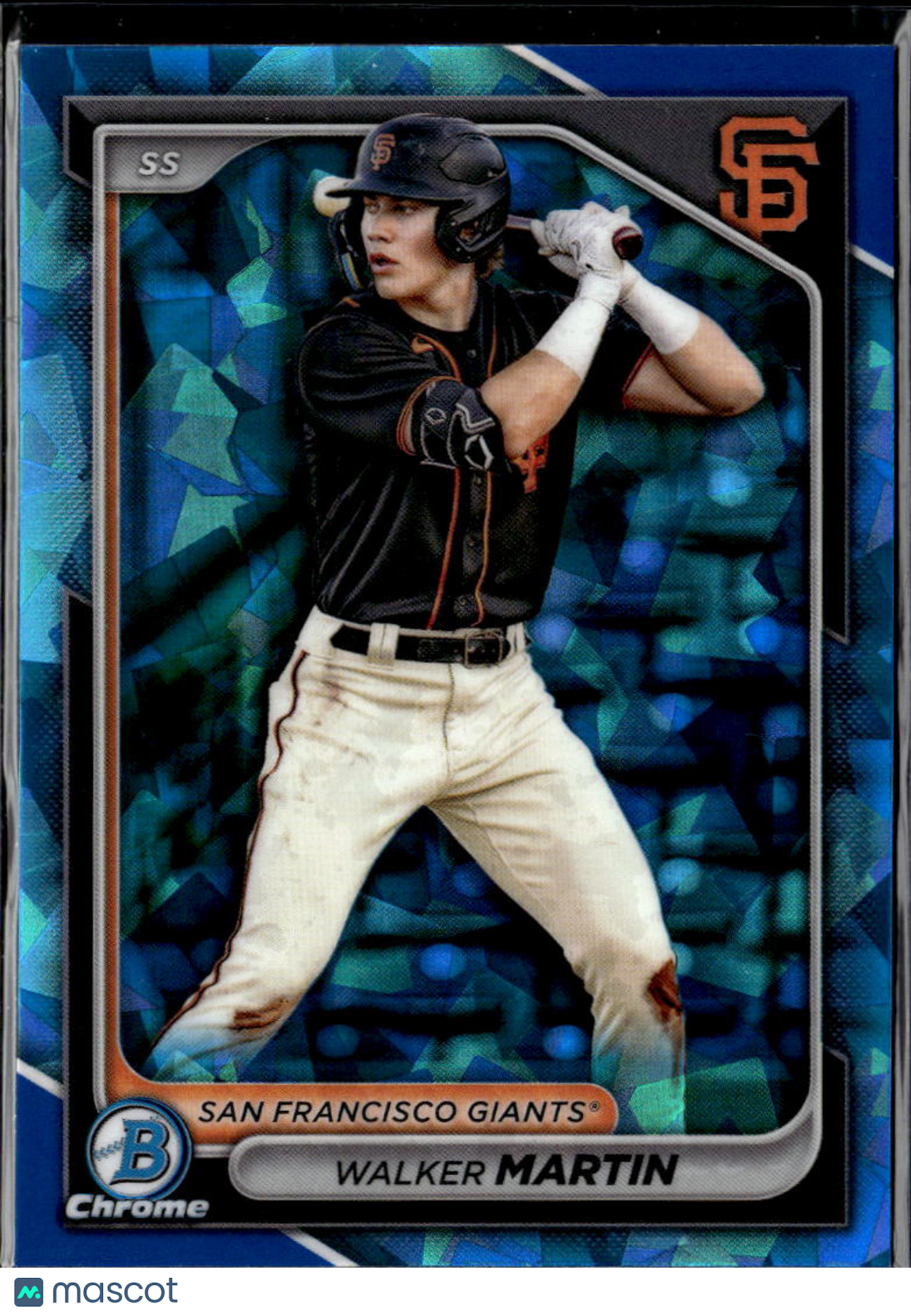 Walker Martin 2024 Bowman Chrome Blue Sapphire Refractor San Francisco Giants