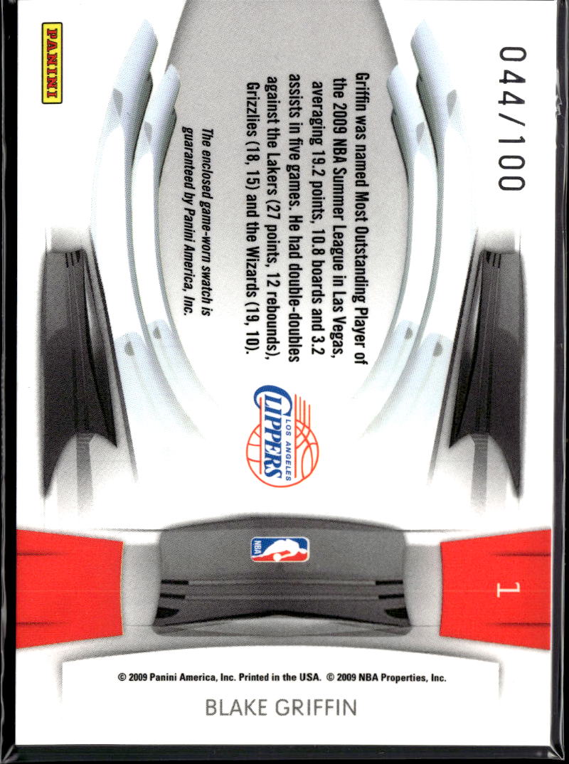 Blake Griffin 2009-10 Prestige Game Worn Jersey Patch /100 Los Angeles Clippers