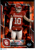 John Mateer 2025 Bowman Chrome 1st Orange Sapphire RC 23/25 Oklahoma Sooners