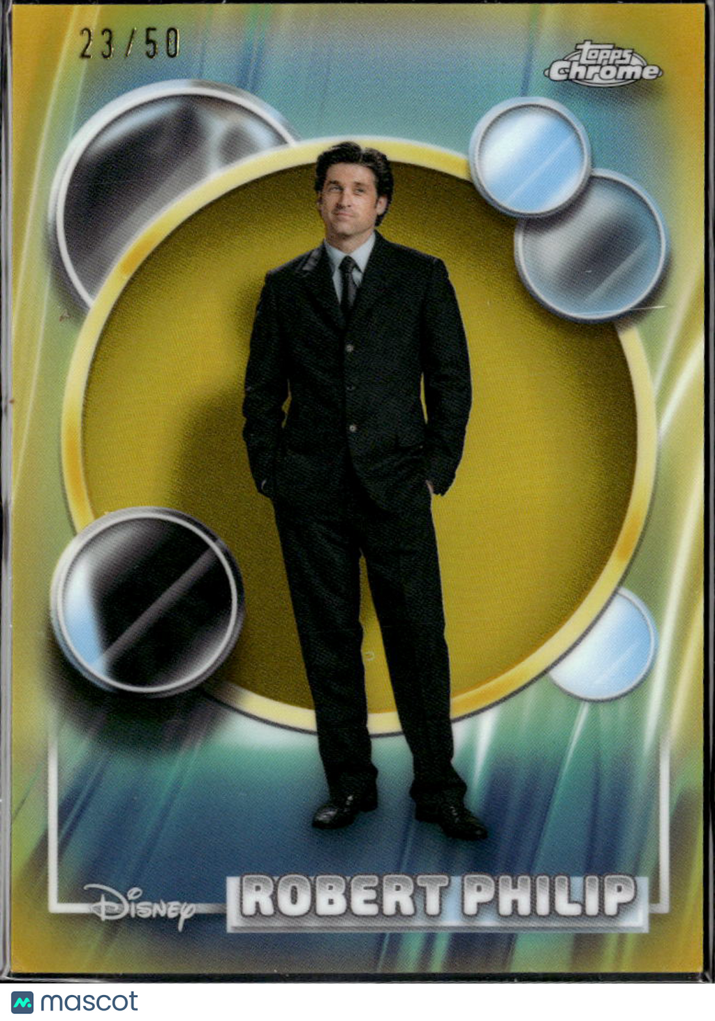 Patrick Dempsey 2026 Topps Chrome Disney GOLD Refractor Greys Anatomy 23/50 #160