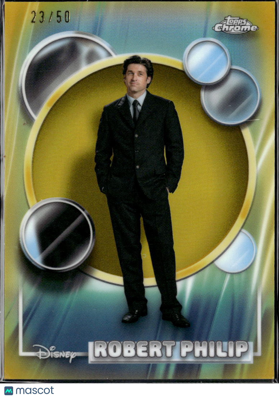 Patrick Dempsey 2026 Topps Chrome Disney GOLD Refractor Greys Anatomy 23/50 #160