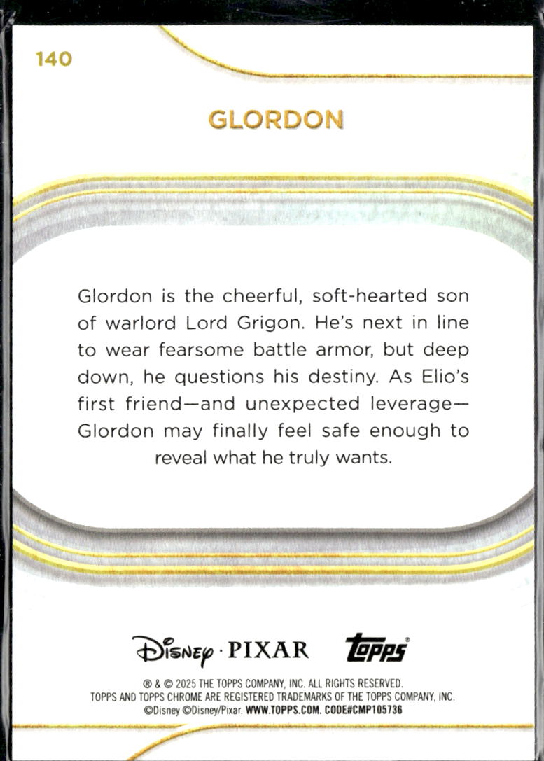 Glordon 2025 Topps Chrome Disney Debut GOLD Refractor 36/50 #140