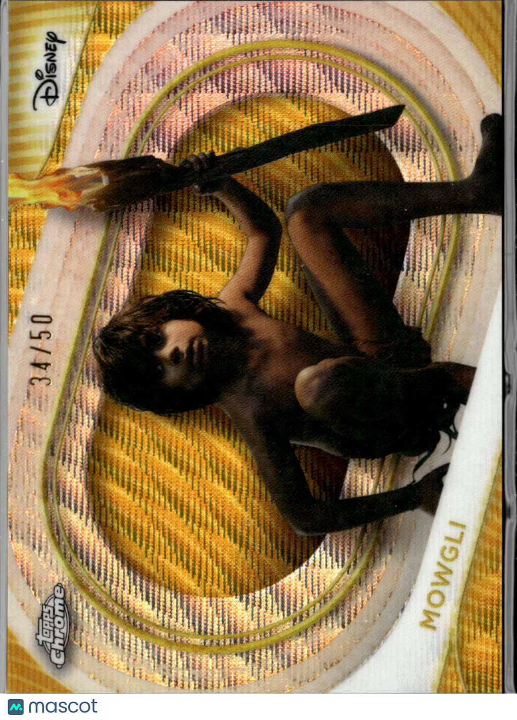 Mowgli 2025 Topps Chrome Disney Gold Wave Refractor 34/50 #104