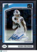 Keon Coleman 2024 Clearly Donruss Auto Autograph RC Buffalo Bills