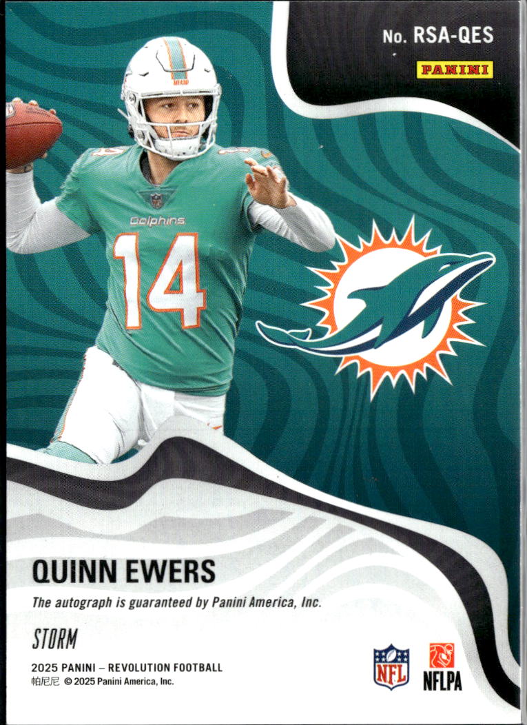 Quinn Ewers 2025 Revolution Storm Auto Autograph RC Longhorns Miami Dolphins