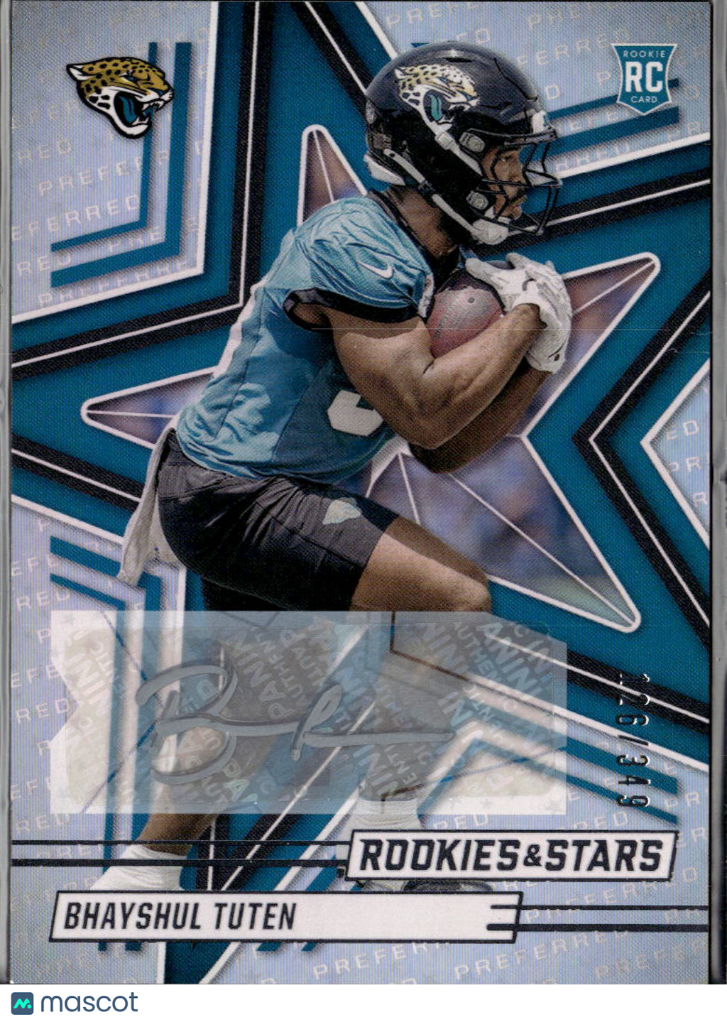 Bhayshul Tuten 2025 Rookies & Stars Auto Autograph RC 126/349 Jaguars