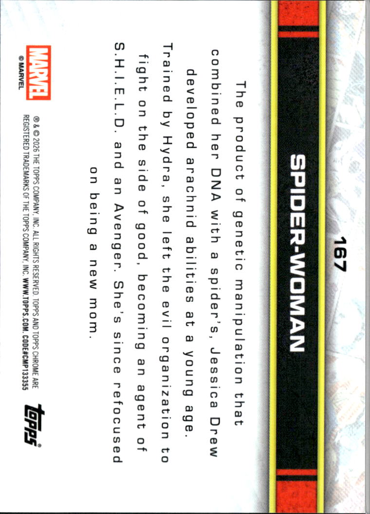 Spider-Woman 2026 Topps Chrome Marvel GOLD Xfractor 13/50 #167