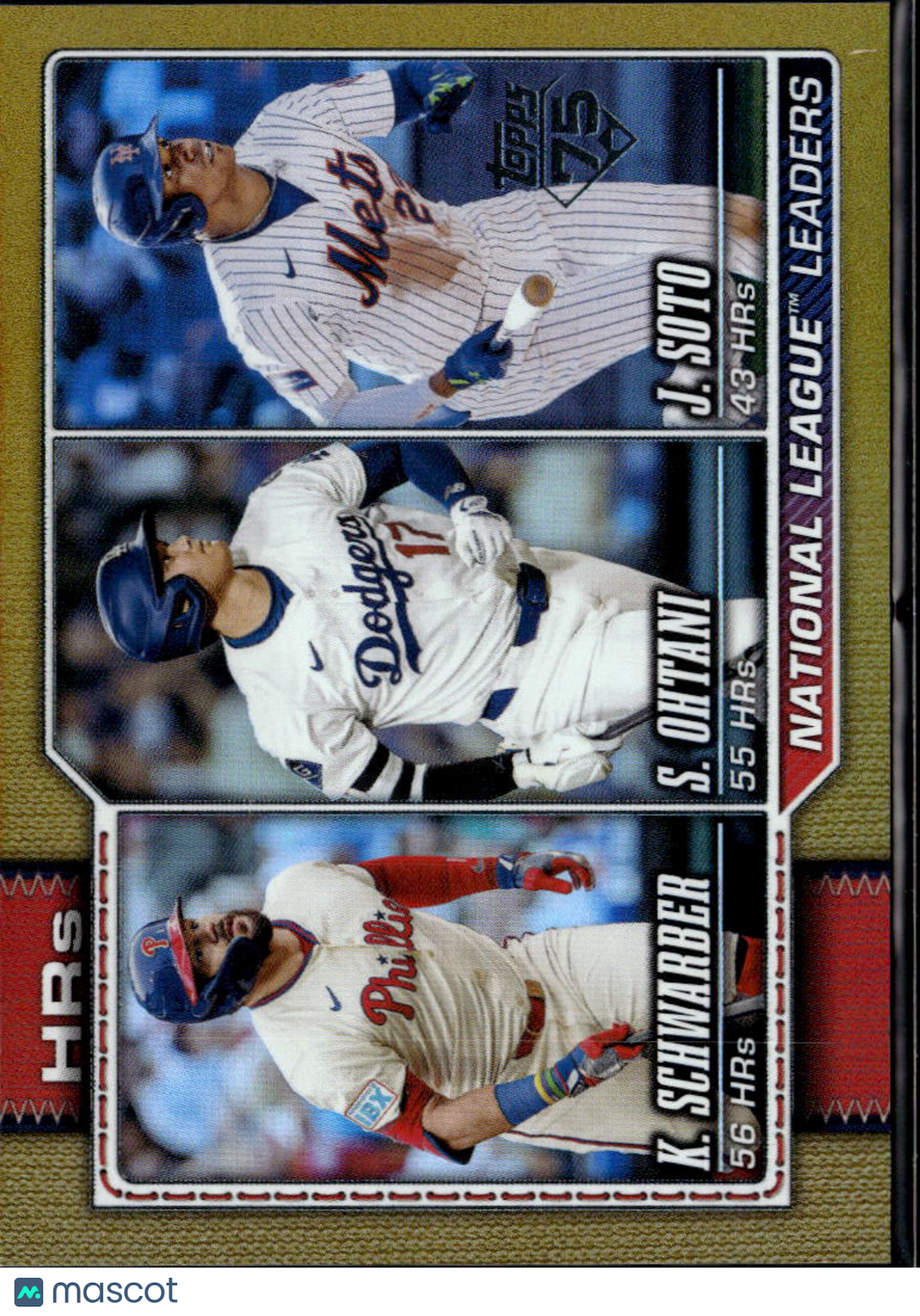 Kyle Schwarber Shohei Ohtani Juan Soto 2026 Topps GOLD 31/50 Dodgers