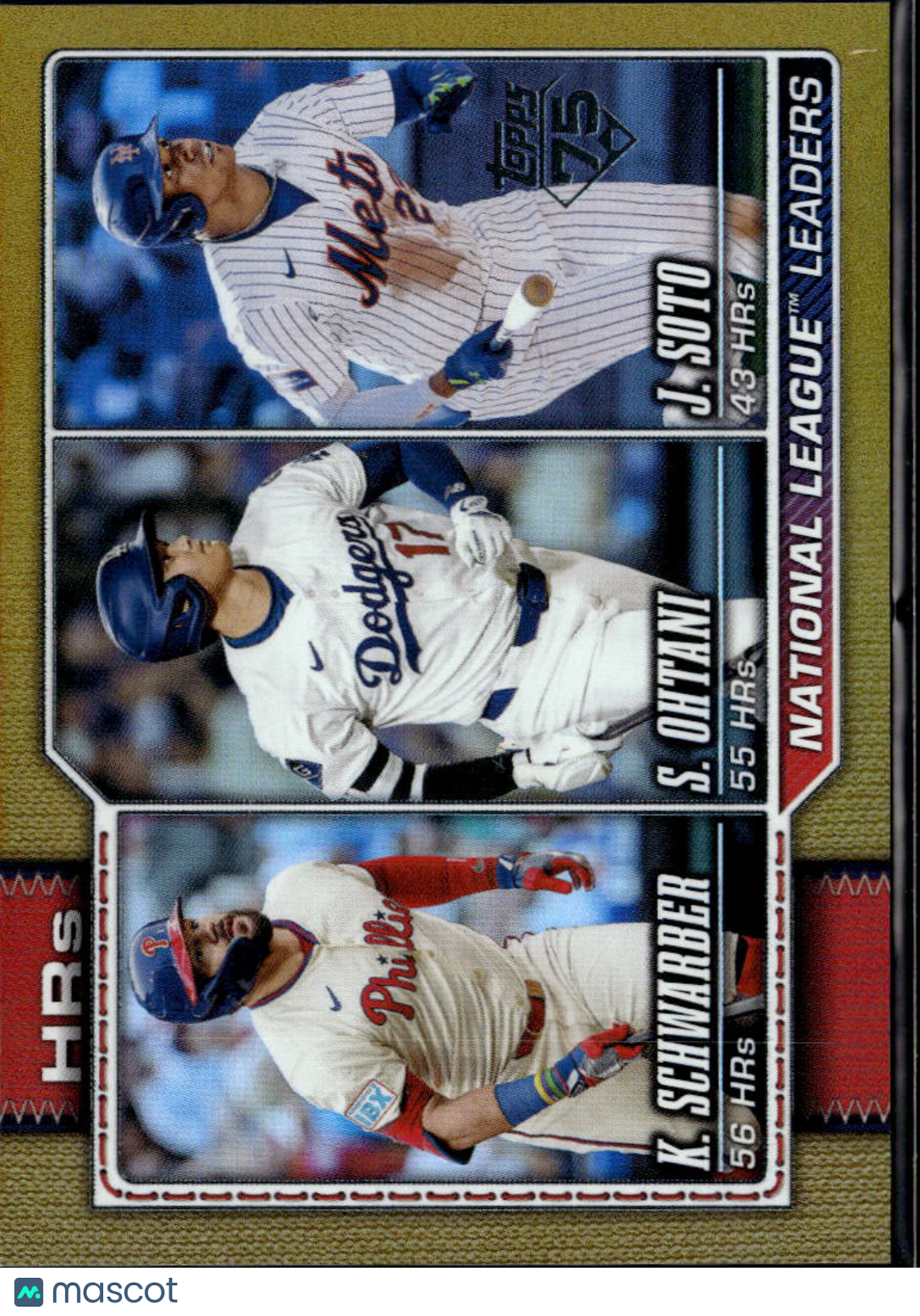Kyle Schwarber Shohei Ohtani Juan Soto 2026 Topps GOLD 31/50 Dodgers