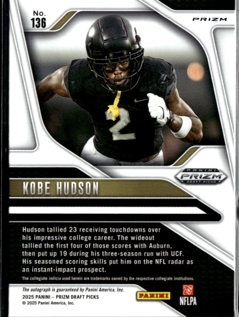 Kobe Hudson 2025 Prizm Draft Picks Auto Autograph Rookie RC Wake Forest