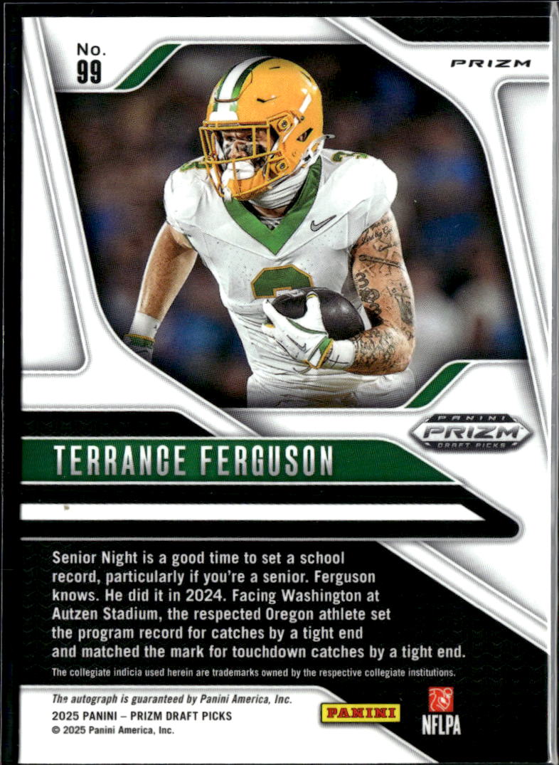 Terrance Ferguson 2025 Prizm Draft Auto Autograph RC Oregon Ducks