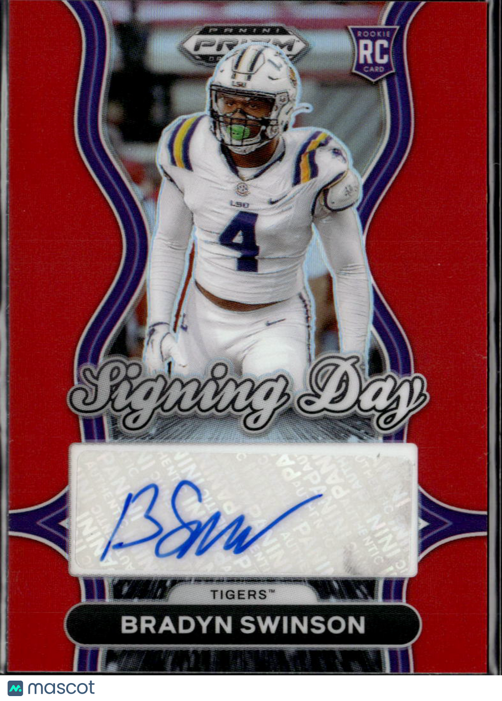 Bradyn Swinson 2025 Prizm Draft Auto Autograph RC 199/399 LSU Tigers