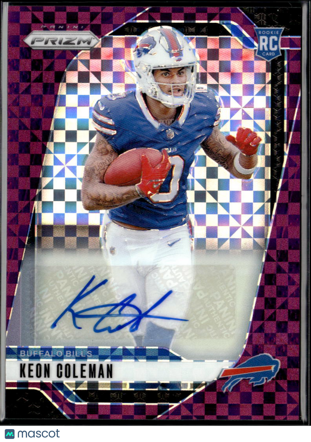 Keon Coleman 2024 Prizm Auto Autograph Purple RC 42/49 Buffalo Bills