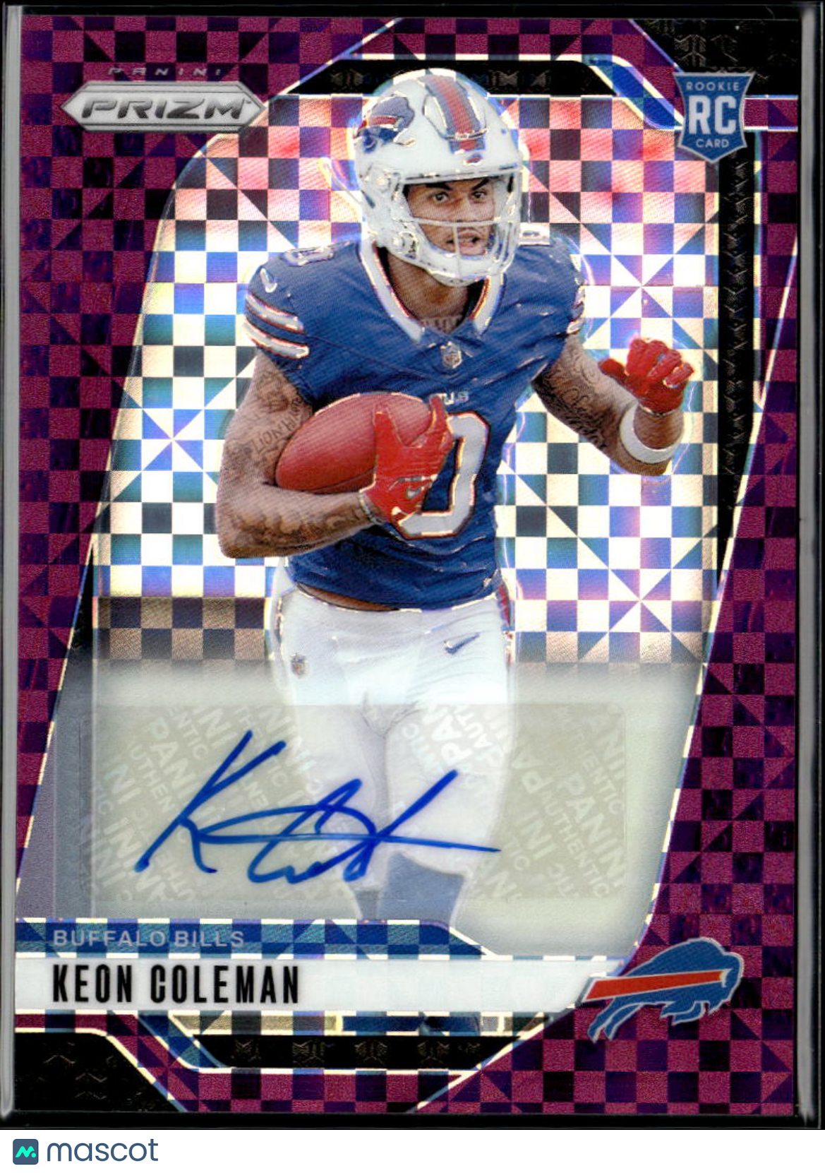 Keon Coleman 2024 Prizm Auto Autograph Purple RC 42/49 Buffalo Bills