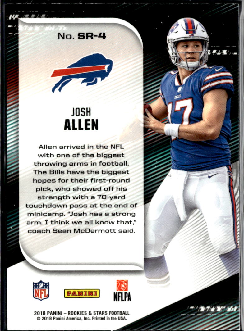 Josh Allen 2018 Rookies & Stars Stellar Rookies Blue RC Buffalo Bills
